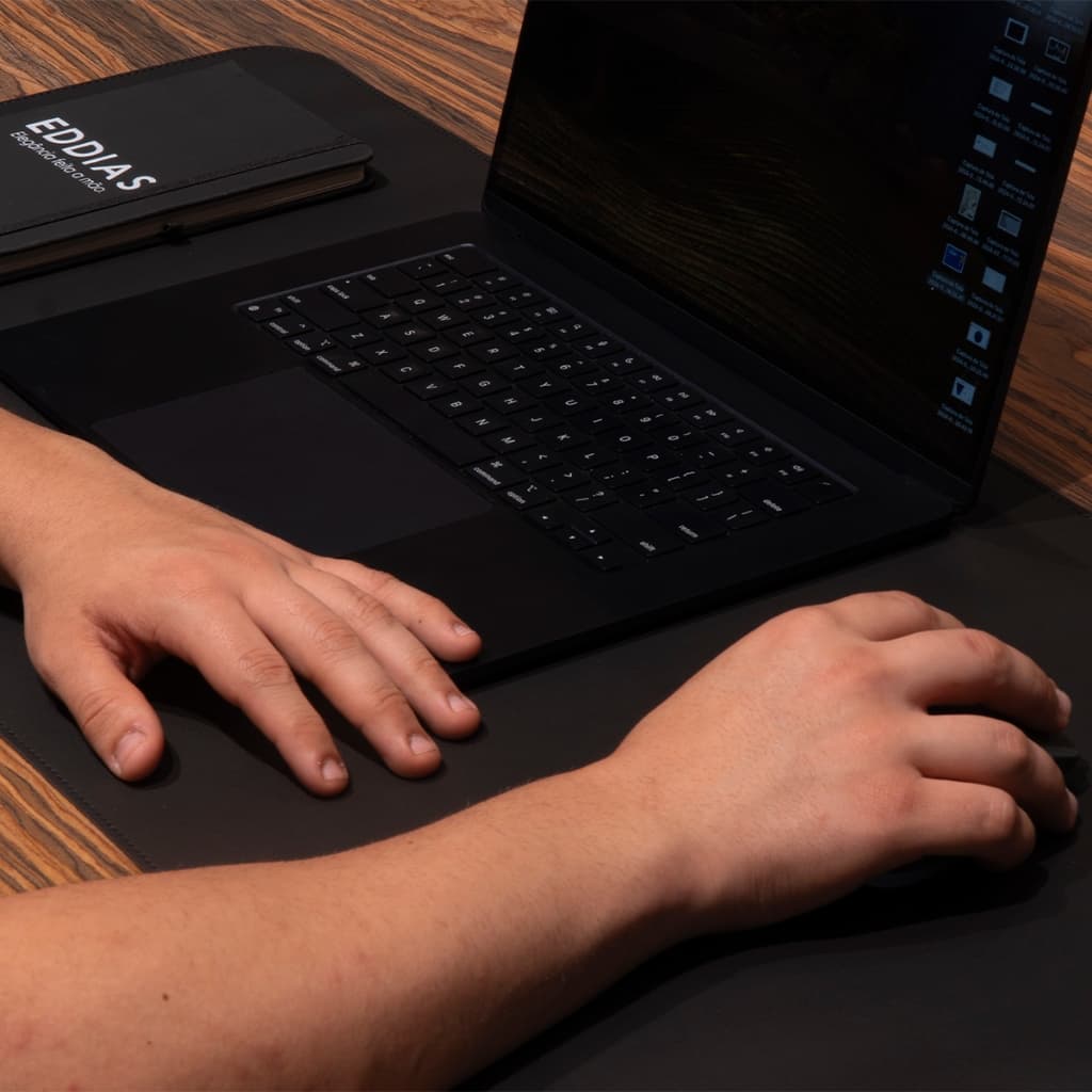 Mouse Pad Desk Pad Grande Eddias Escritório Ergonômico Mesa 70x30cm Em Couro Ecológico Office