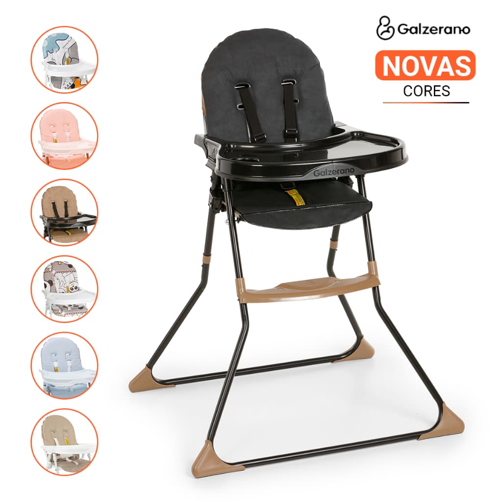 Cadeira de Alimentação Para Bebe Galzerano Nick Dobrável Menino Menina Cadeirinha Alta 5025