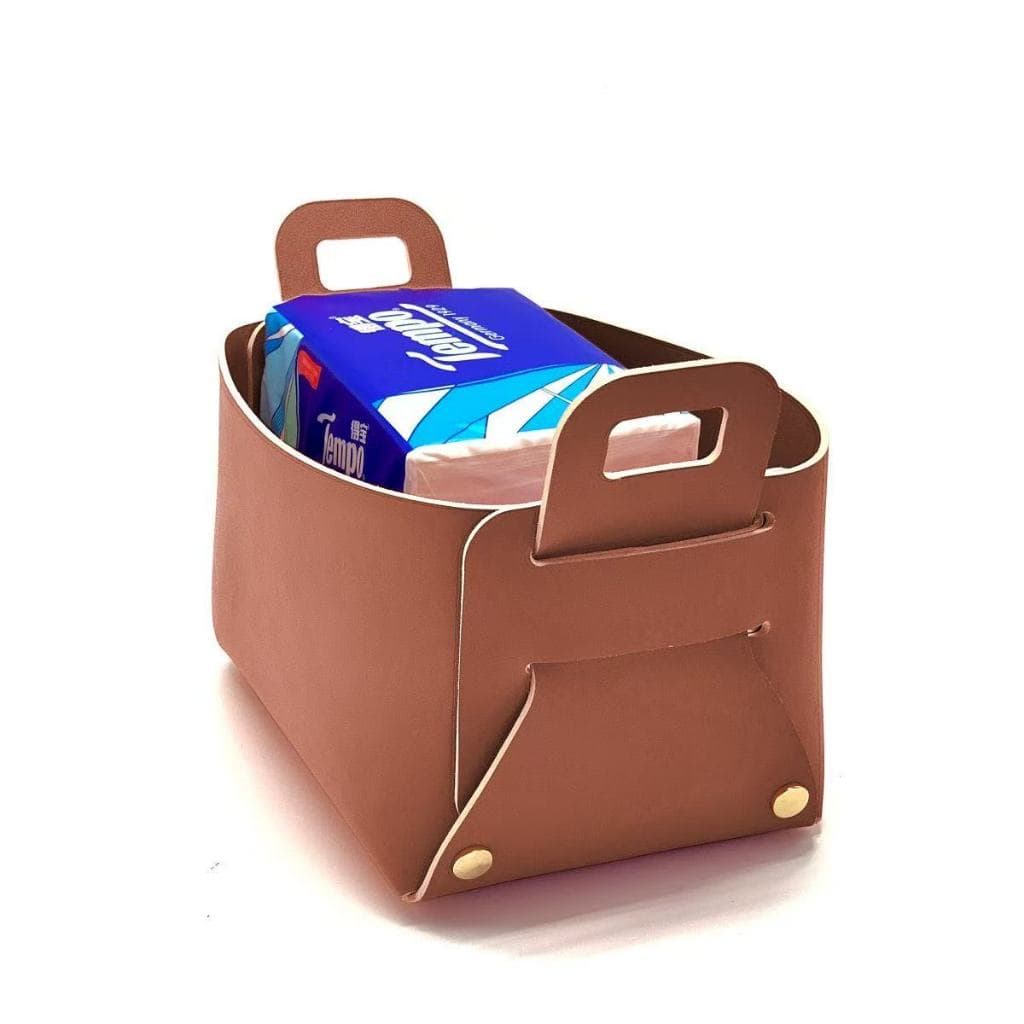 Cesta Multifuncional Organização Doméstica De Armazenamento De Couro PU De Cosméticos Estilo Nórdico De Banheiro