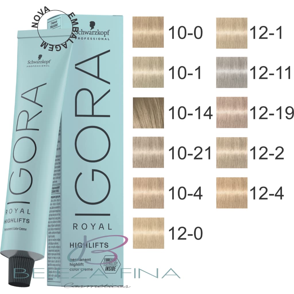 Igora Highlifts superclareadoras 60g  Schwarzkopf Professional - escolha 12-0 10-0 12-1 10-1 12-4 12-19 10-21 12-2 10-4