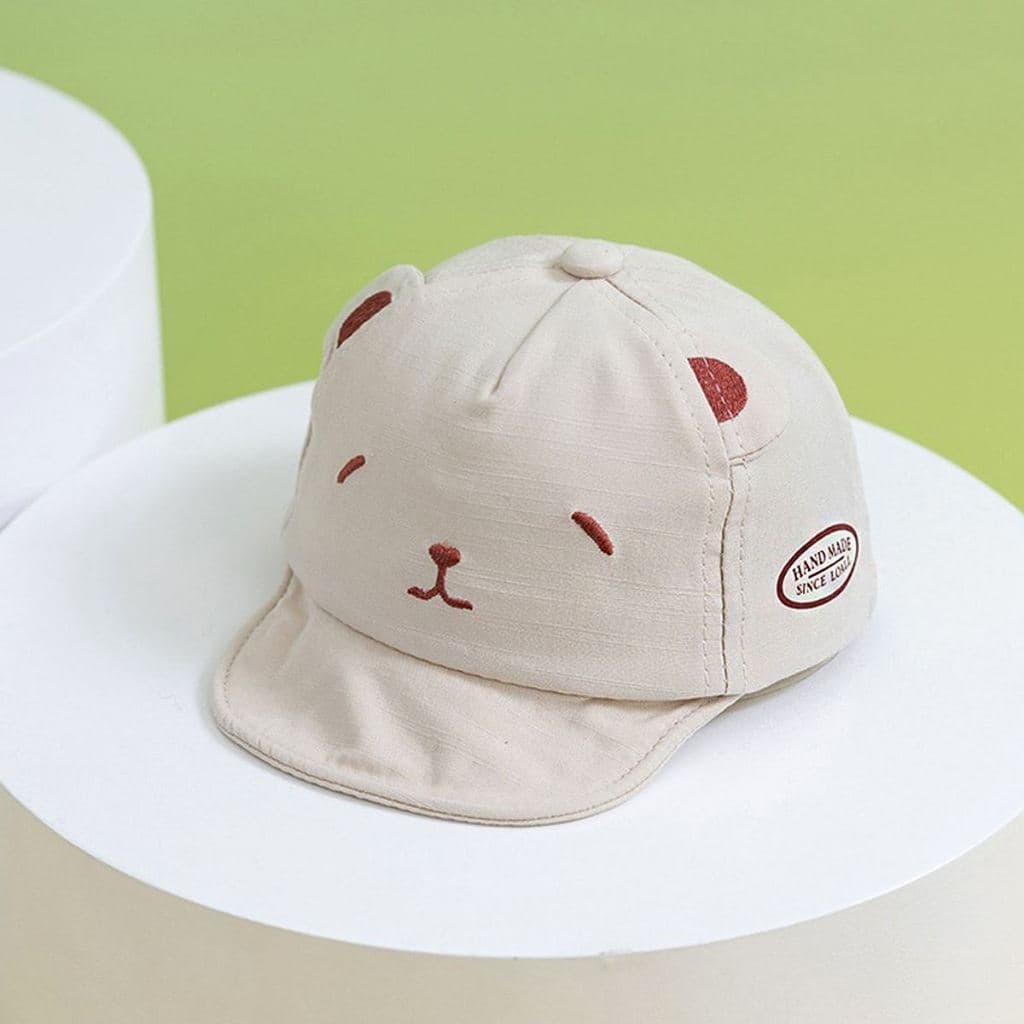Boné Para Bebê Desenho De Urso Bordado Chapéu Infantil Orelha Ursinho Fofo Unissex
