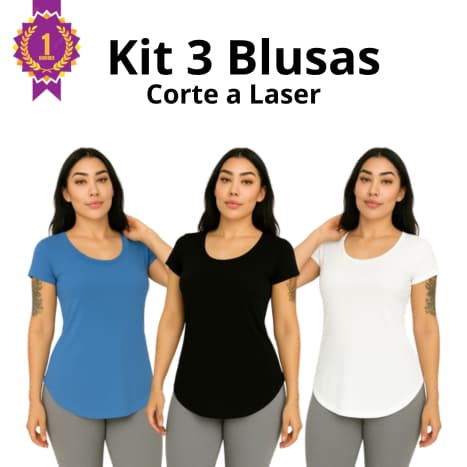 Kit 3 Blusas Manga Curta Treino Basica Academia CrossFit e Atividades Fisicas