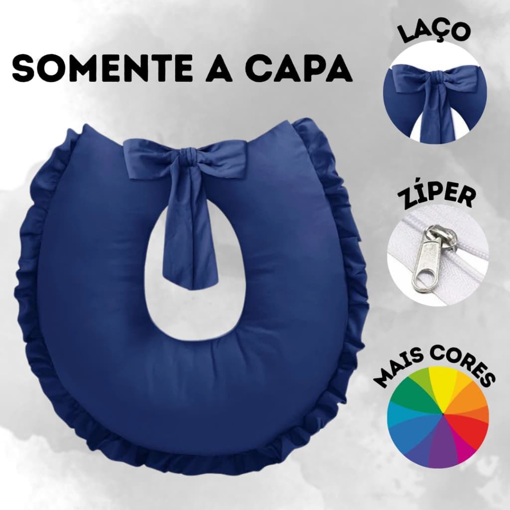 Capa Para Almofada de Amamentação Travesseiro De Apoio Gestantes com Babados Lisas Menino Menina