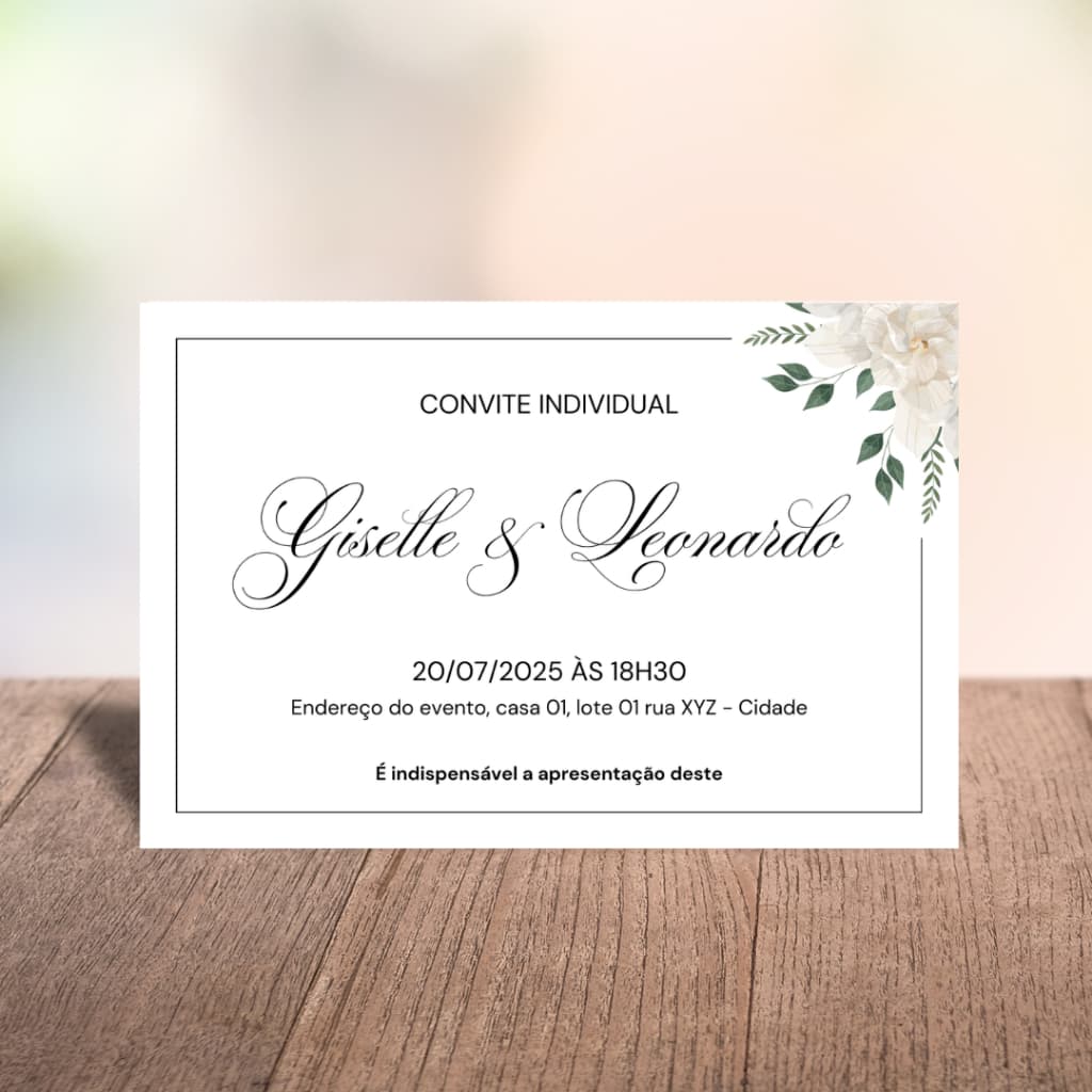 Convite Individual - Arte Grátis - festa casamento | aniversário | 15 anos | infantil | adulto