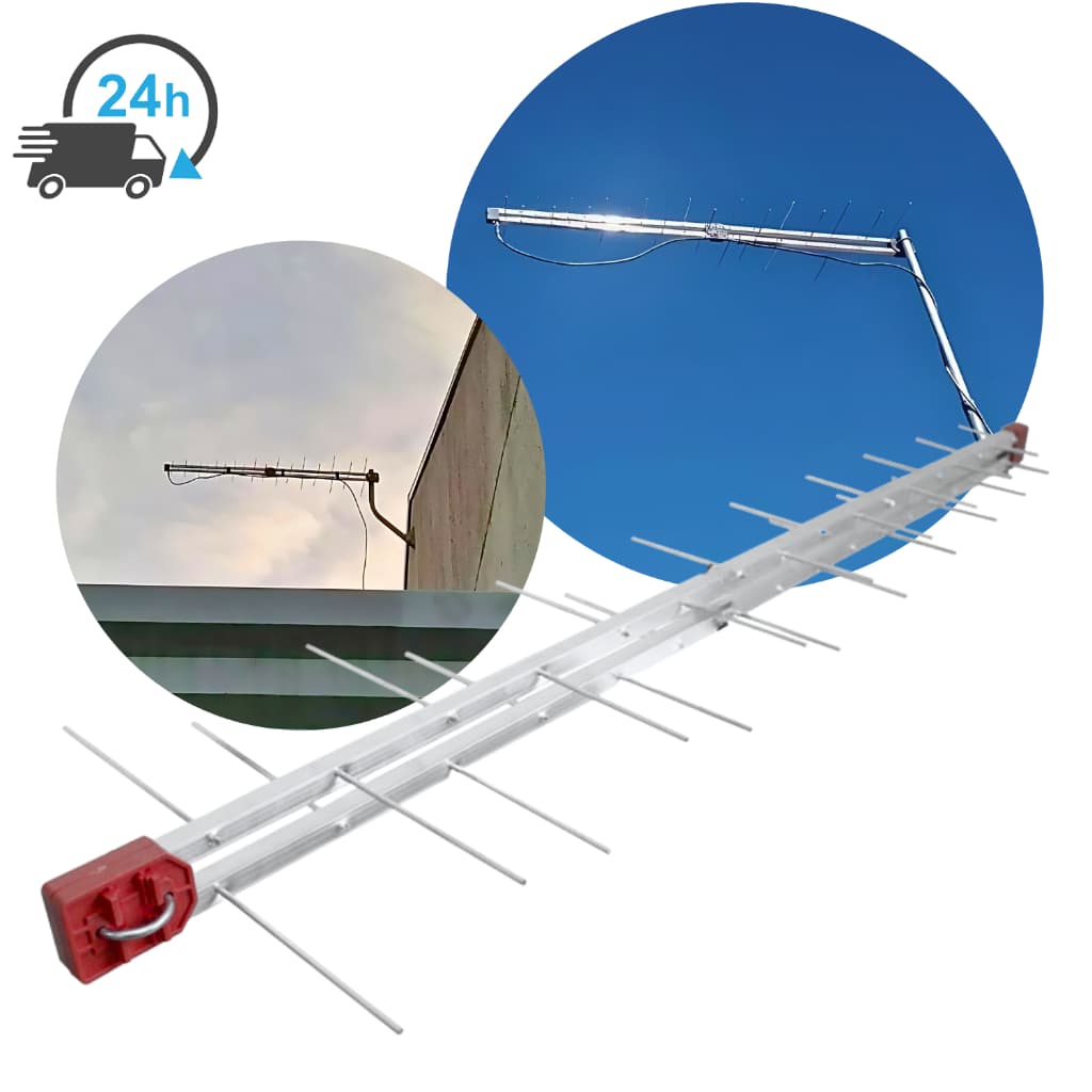 Antena Externa Tv Digital Uhf Log 34 Elementos Full Hdtv 4k Antena Grande