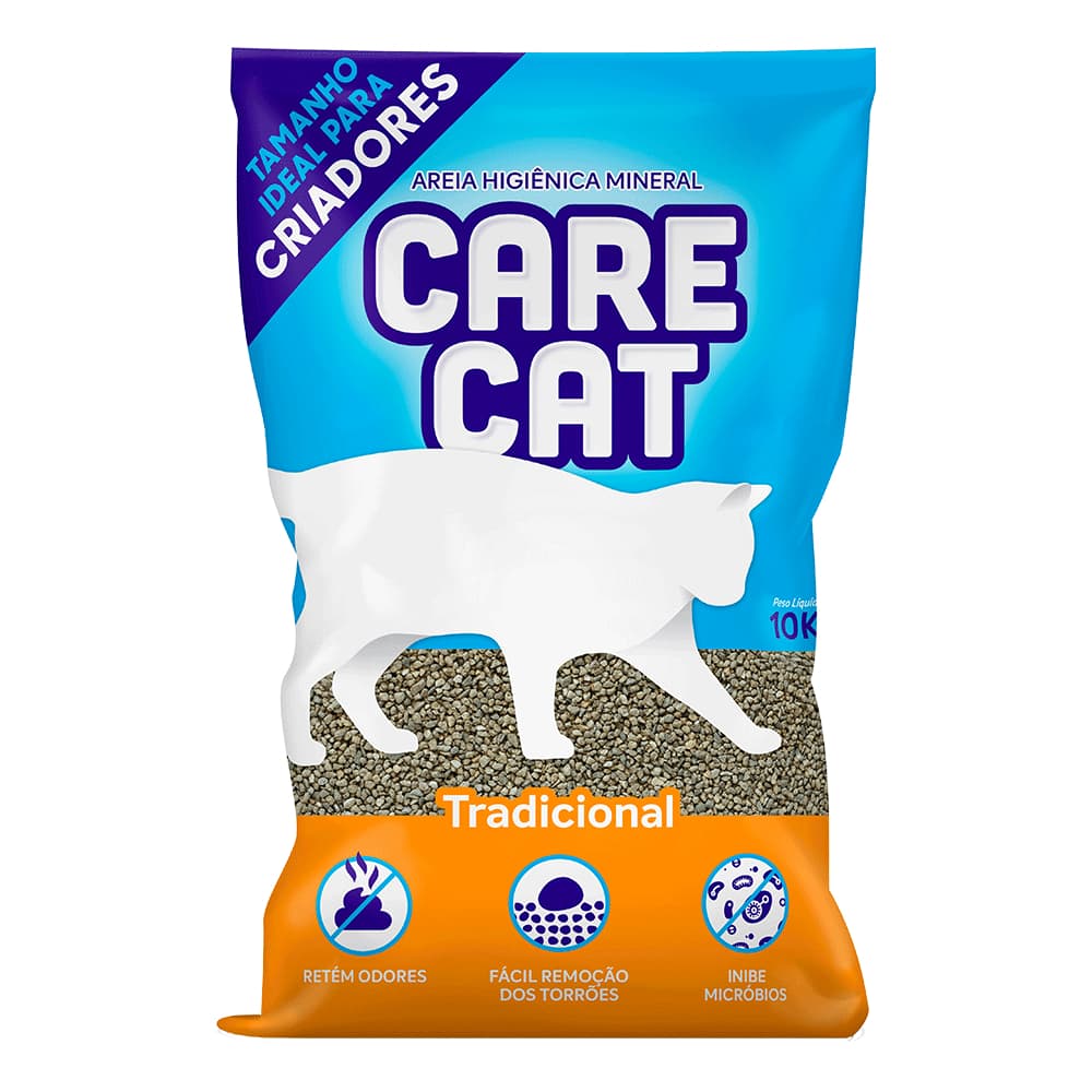 Areia Higiênica Gato Carecat Tradicional 10kg