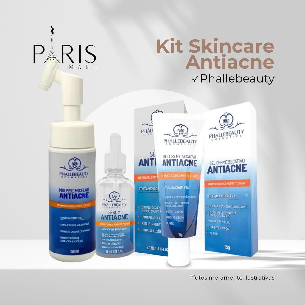 KIT SKIN CARE ANTIACNE E CRAVOS PHALLEBEAUTY TRATAMENTO DE ESPINHAS