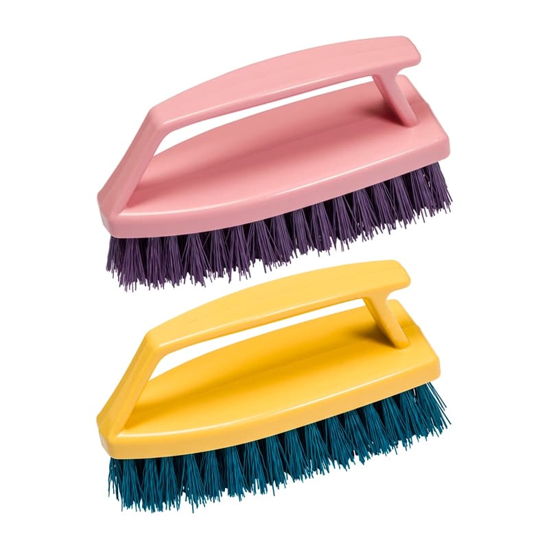 Kit Com 2 Escovas De Lavar Roupas Ovais Com Cabo Escova De Limpeza