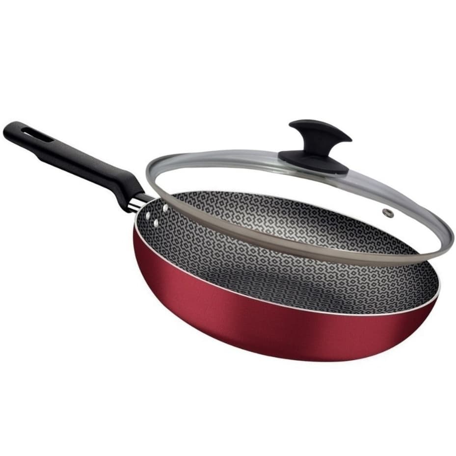 Frigideira Funda Tramontina 24cm Antiaderente Wok Com Tampa - Alimentos sem Óleo e Saborosos