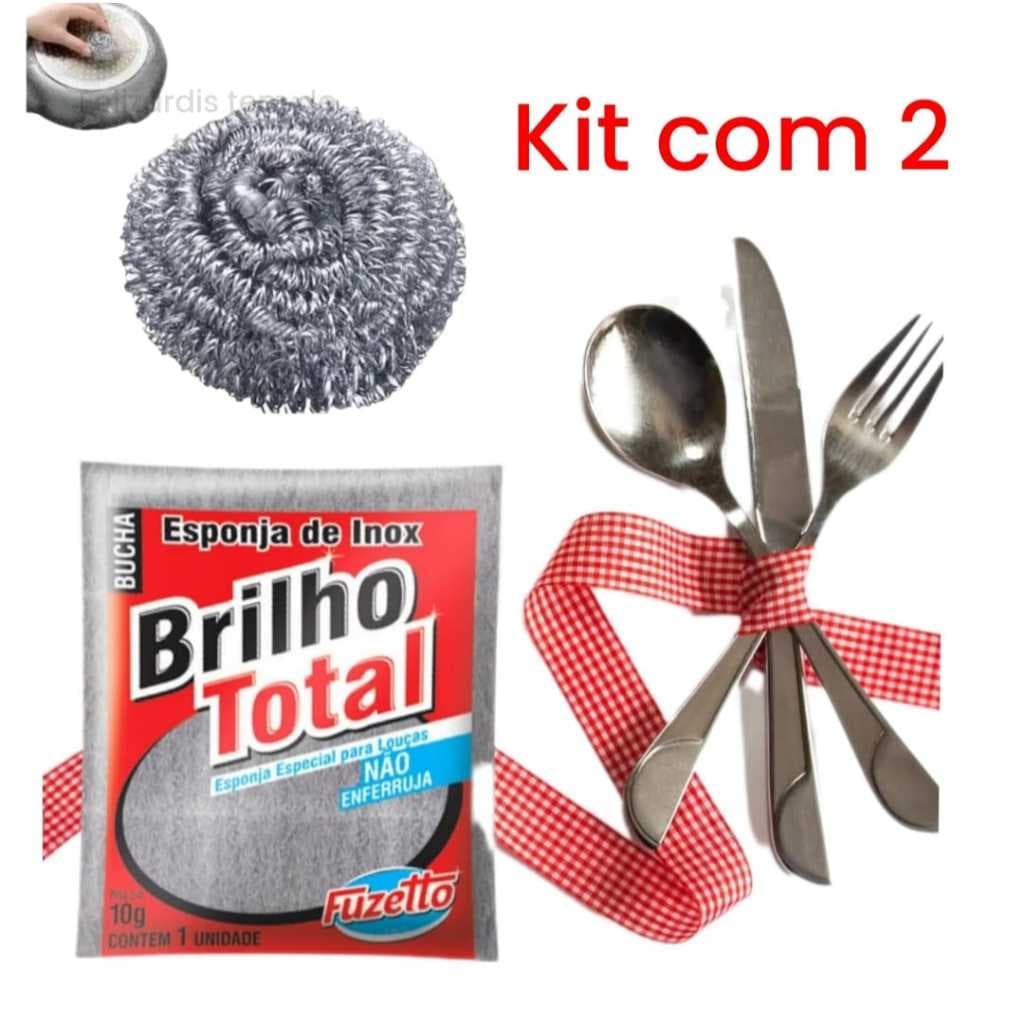 Kit 2 Esponja De Aço Para Sem Enferrujar Limpeza Multiuso