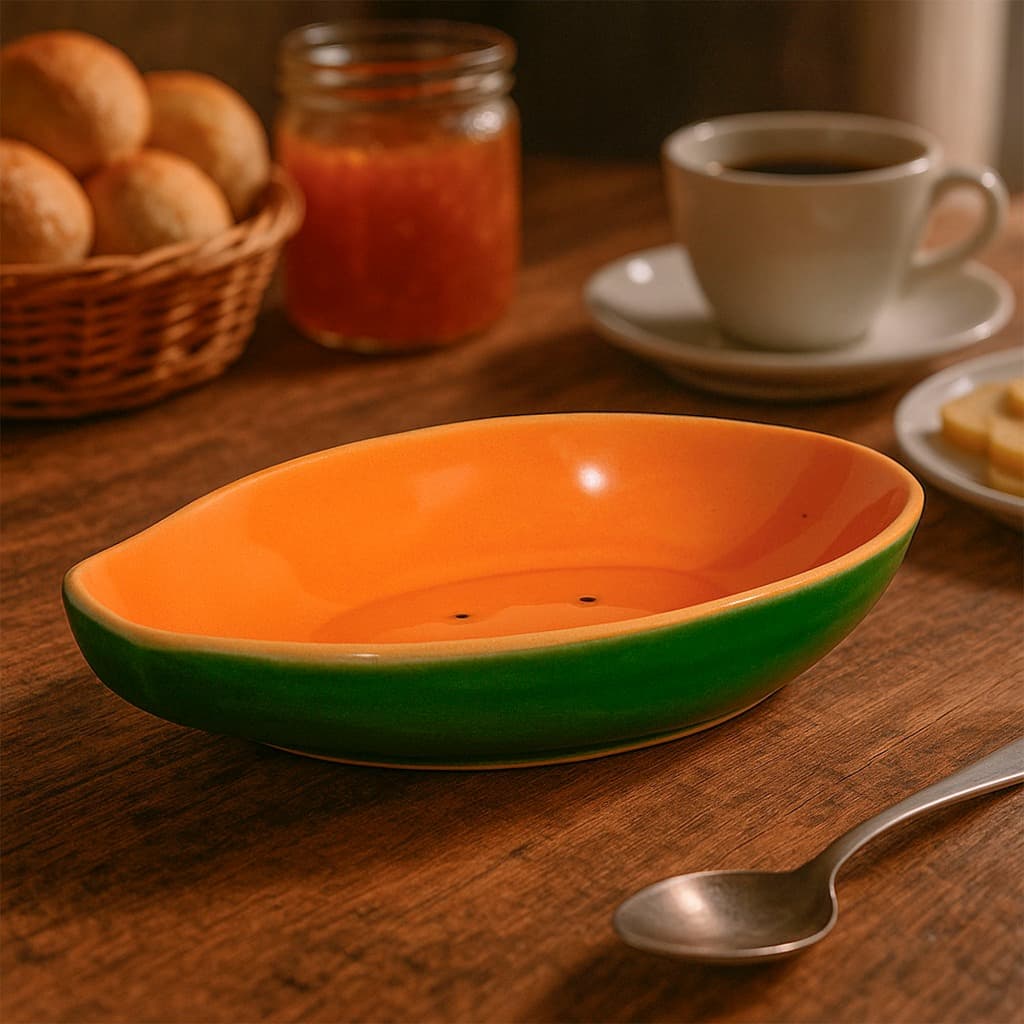 Cumbuca Mamão Bowl Em Cerâmica Louças Decoração