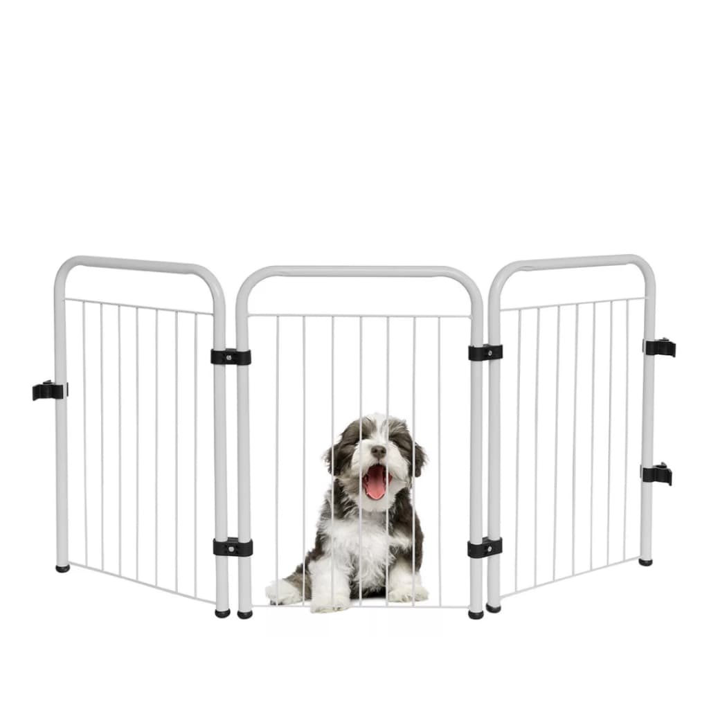 Cercado Portátil Dobrável Branco | 3 Módulos