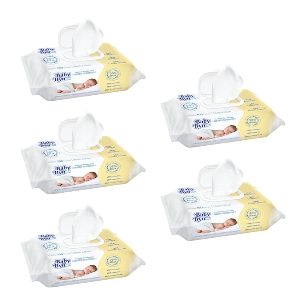 Toalha Umedecida Baby Byn RN 500 Folhas (5undX100fls)