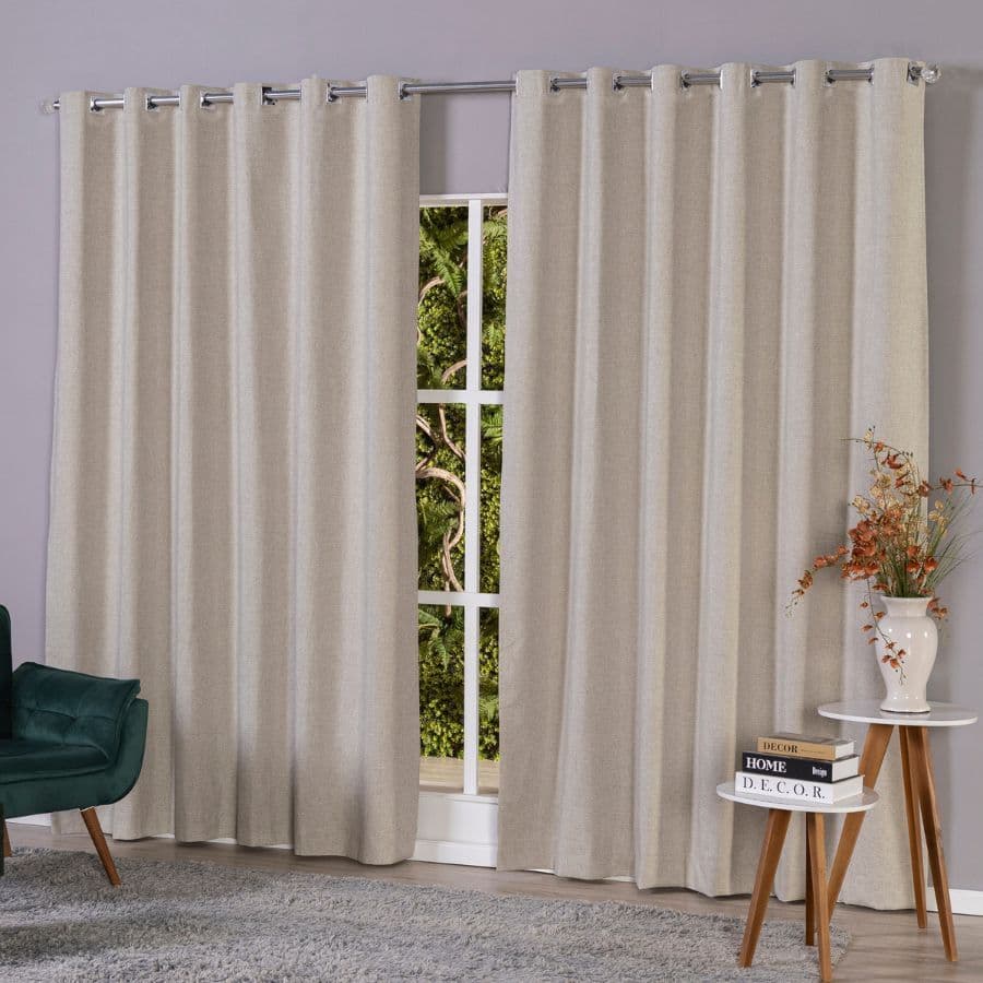 Cortina Linho 100% Blackout Para Sala Quarto 3,00 x 2,50/2,80