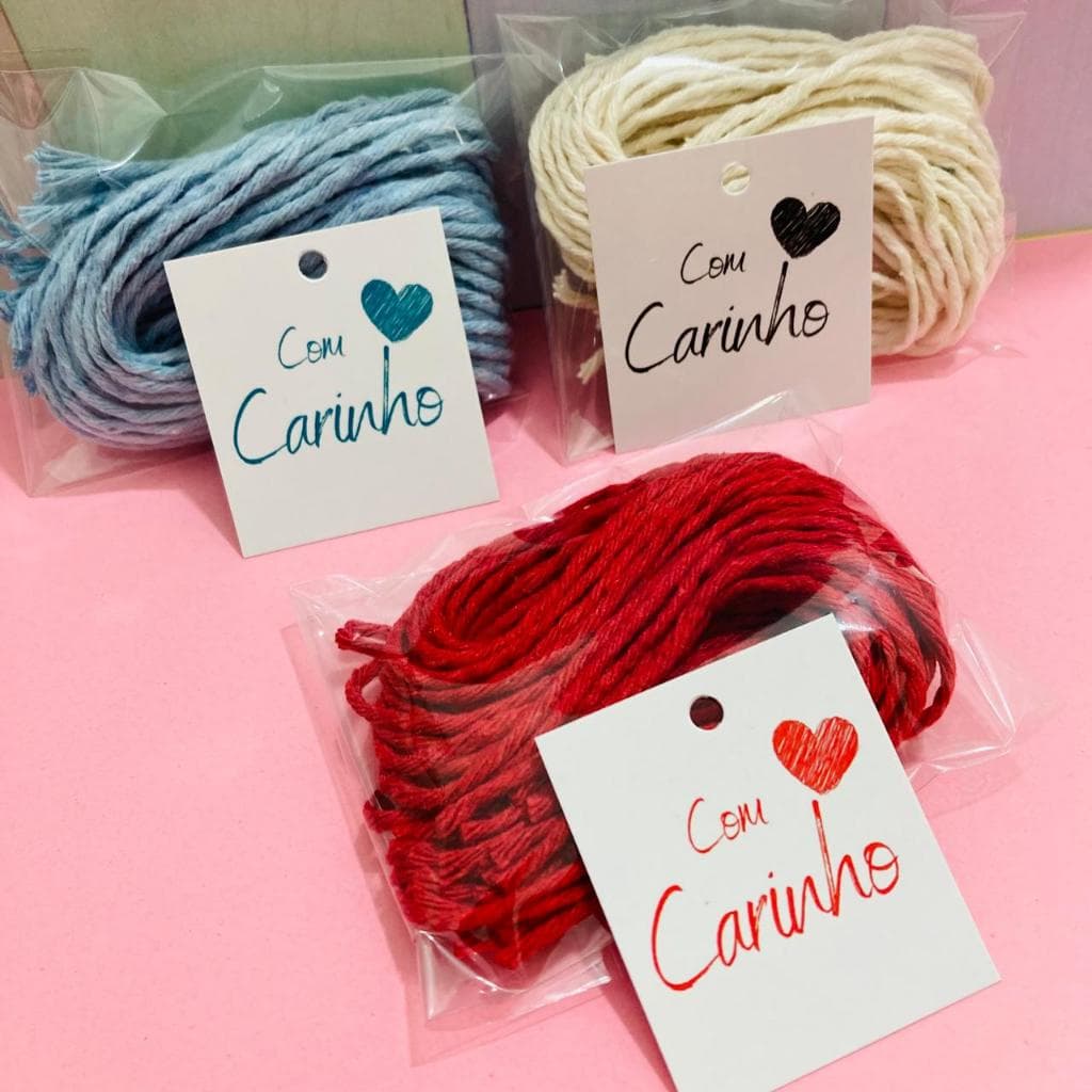 Kit 25 Tags Com Carinho + 25 Barbantes - Pronta Entrega
