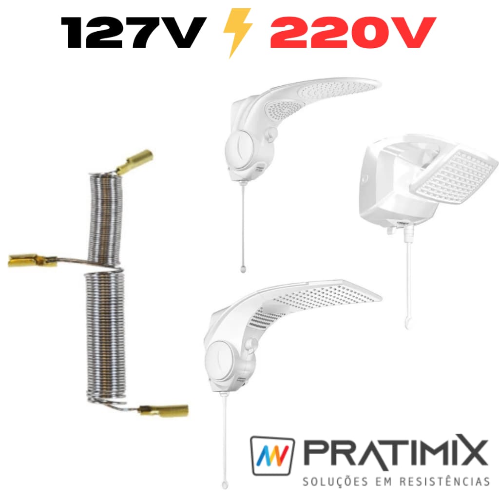 Resistência Duo Shower Quadra Futura Turbo Multitemperatura Lorenzetti 5500w 127 6800w 7500w 220