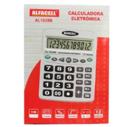 Calculadora Eletrônica De Mesa 12 Dígitos Al1038b Alfacell