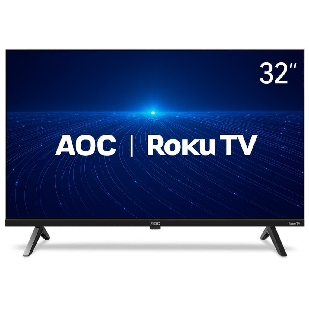 Smart TV AOC 32” HD Roku TV (32S5045/78) - Modelo 2024 - Compatível com Alexa, Google Assistente e Apple Home