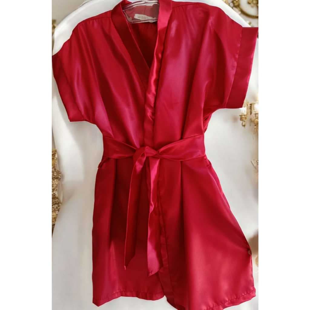 Robe manga curta cetim - noivas, madrinhas, mãe da noiva, debutantes - SEM BORDADO.