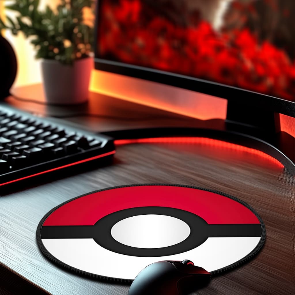 Mouse Pad Pokem Redondo Antiderrapante 20x20cm De Diametro Premium Borda Costurada