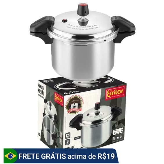 Panela de Pressão 4,5 litros Alça Fechamento Externo Polida Eirilar