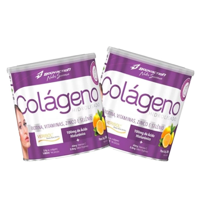 KIT 2 Colagenos verisol c/ acido Hialuronico - Body Action - 200g - (2UNIDADES)