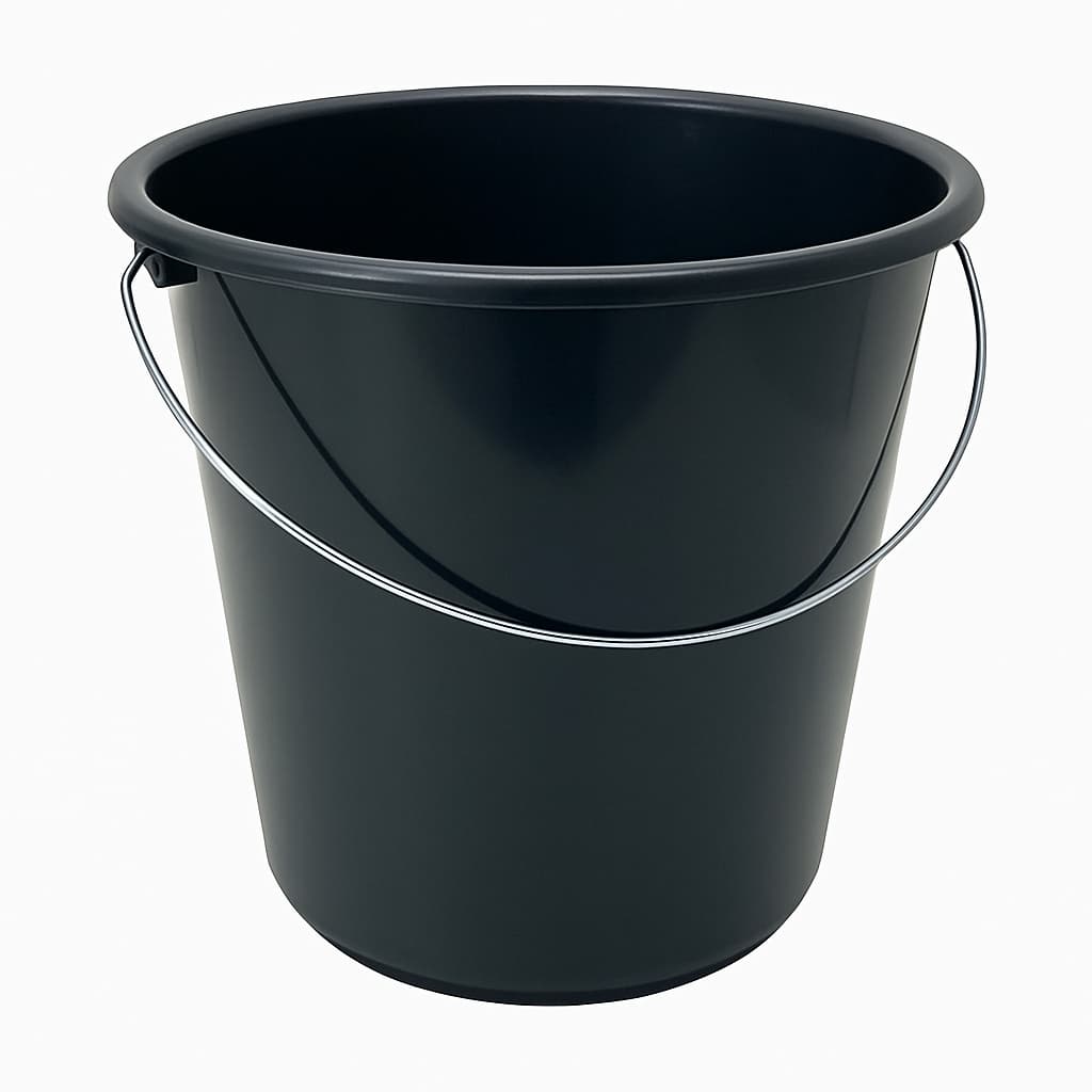 Kit 10 a 100 Baldes Plástico 5 Litros Preto Alça Reforçada Limpeza Casa Cozinha Bar RestauranteFesta