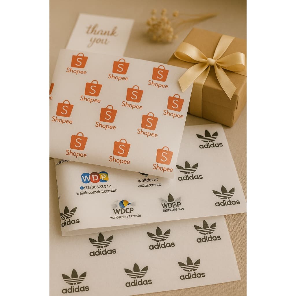 Papel Seda Premium Personalizado Com Logo 50 Uni/100Uni Papel Seda Para Embalagem Com Fundo Branco