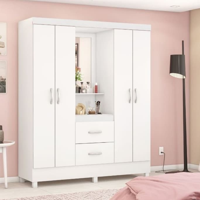 Guarda-Roupa Capelinha Flex 4 Portas 2 Gavetas Lord Demóbile