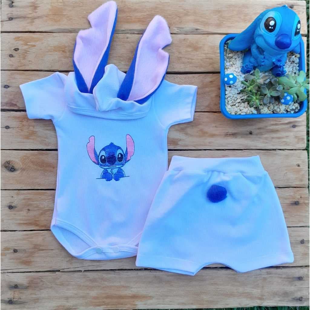 Conjunto Body Bebe Temático Mesversário com Touca - 100% Algodão - Kit 2 Peças