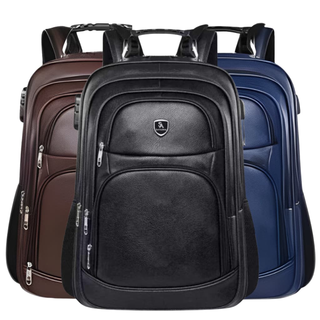 Mochila Unissex Couro Gigante 60L Reforçada Grande Impermeável Motoboy Trabalho Viagem Notebook