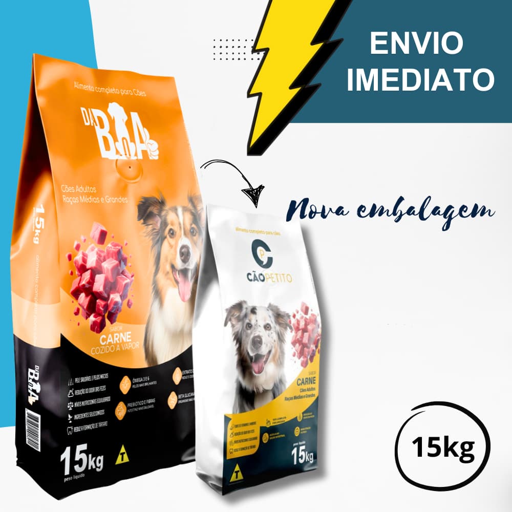 Ração de 15KG sabor CARNE Smart foods cães adultos  - ENVIO IMEDIATO