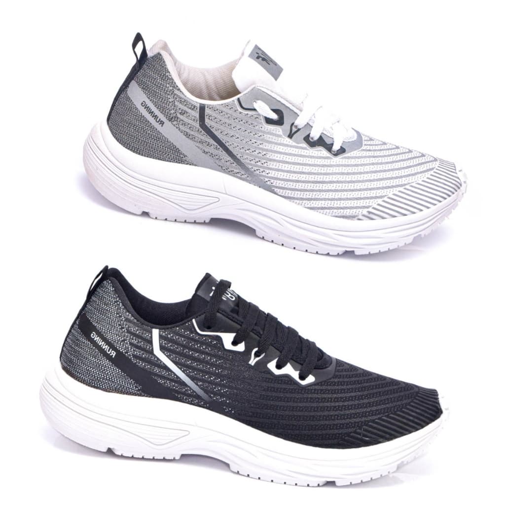 Tênis Masculino Kit 2 pares Feminino Caminhada Corrida Treino CrossFit Dia a Dia Trabalho Fitness Esportivo