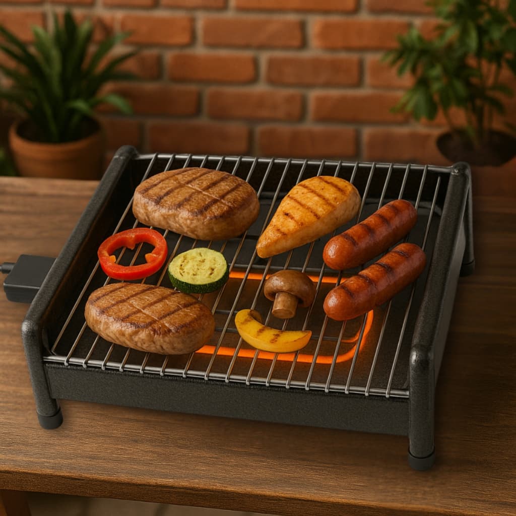 Churrasqueira Elétrica Portátil Com Bandeja Coletora Gourmet Top Grill 2 1600W Bivolt 110/220V