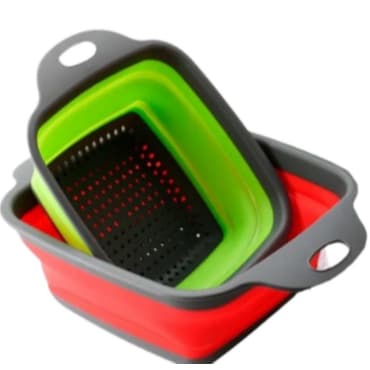 Escorredor de Silicone grande 29X21X8.5CM Retrátil Multiuso Macarrão Frutas Alimentos Quadrado