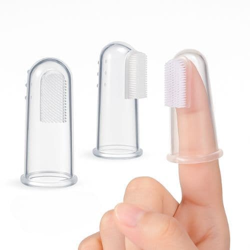 Kit 2 Unidades Escova de Dente Massageadora de Dedo para Bebê Silicone