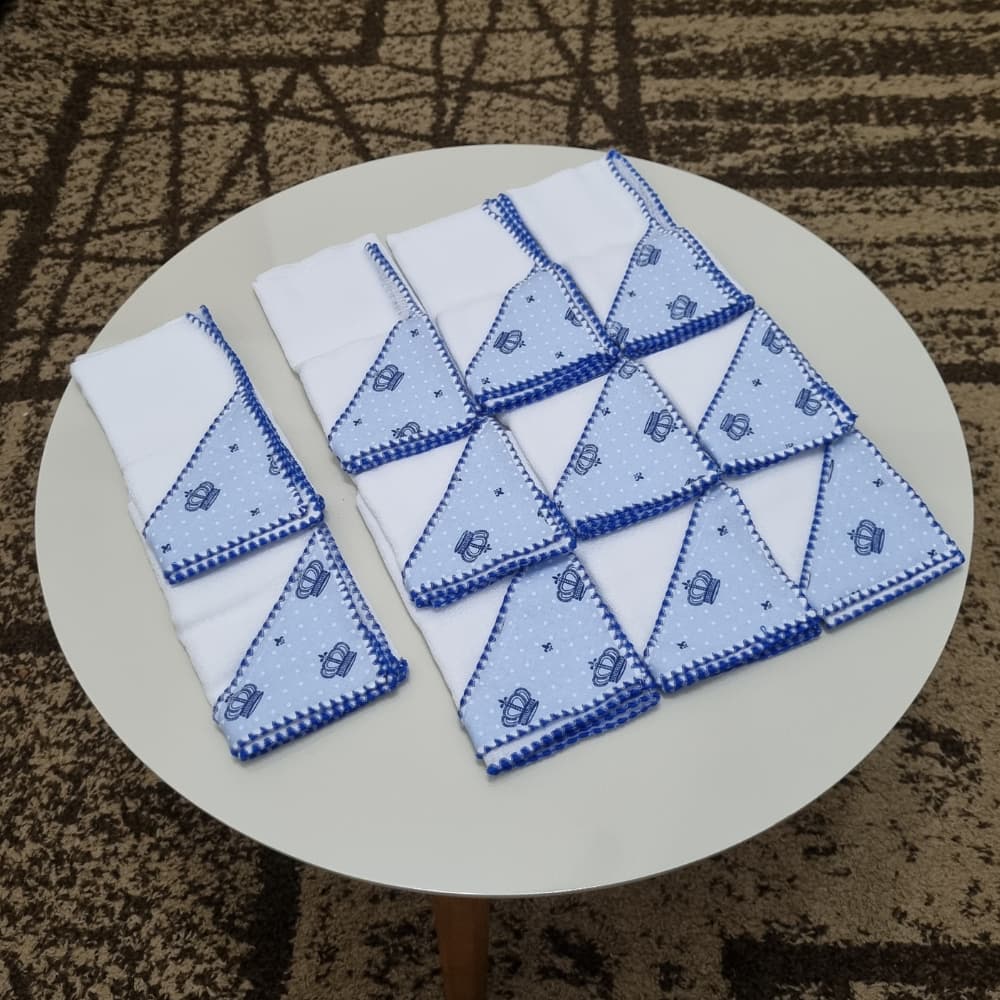 Kit 6 Fraldinhas Pano de Boca para Bebê Estampada 100% Algodão