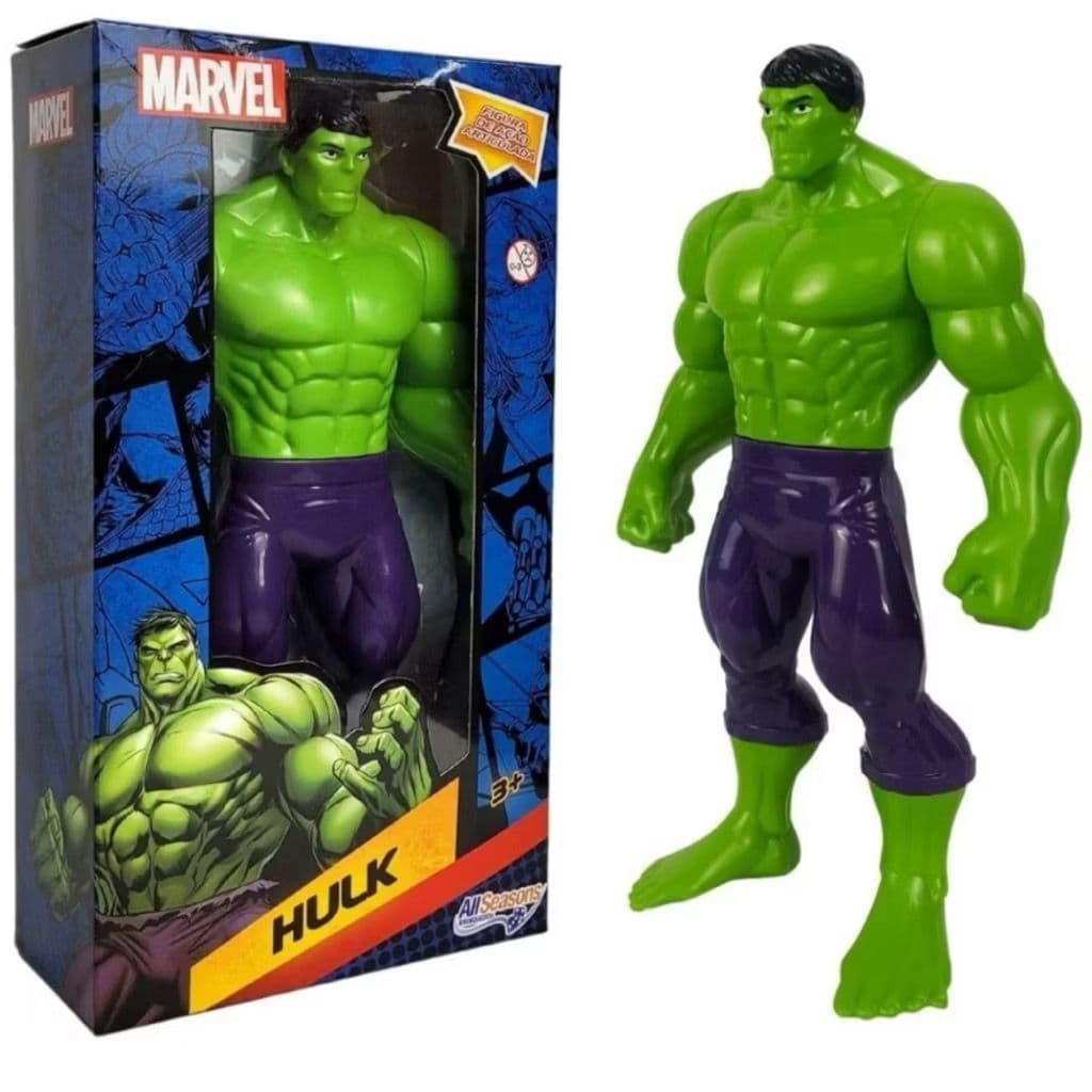 Boneco Hulk Vingadores Boneco Marvel Super Heróis Brinquedo Semi Articulado 22 cm