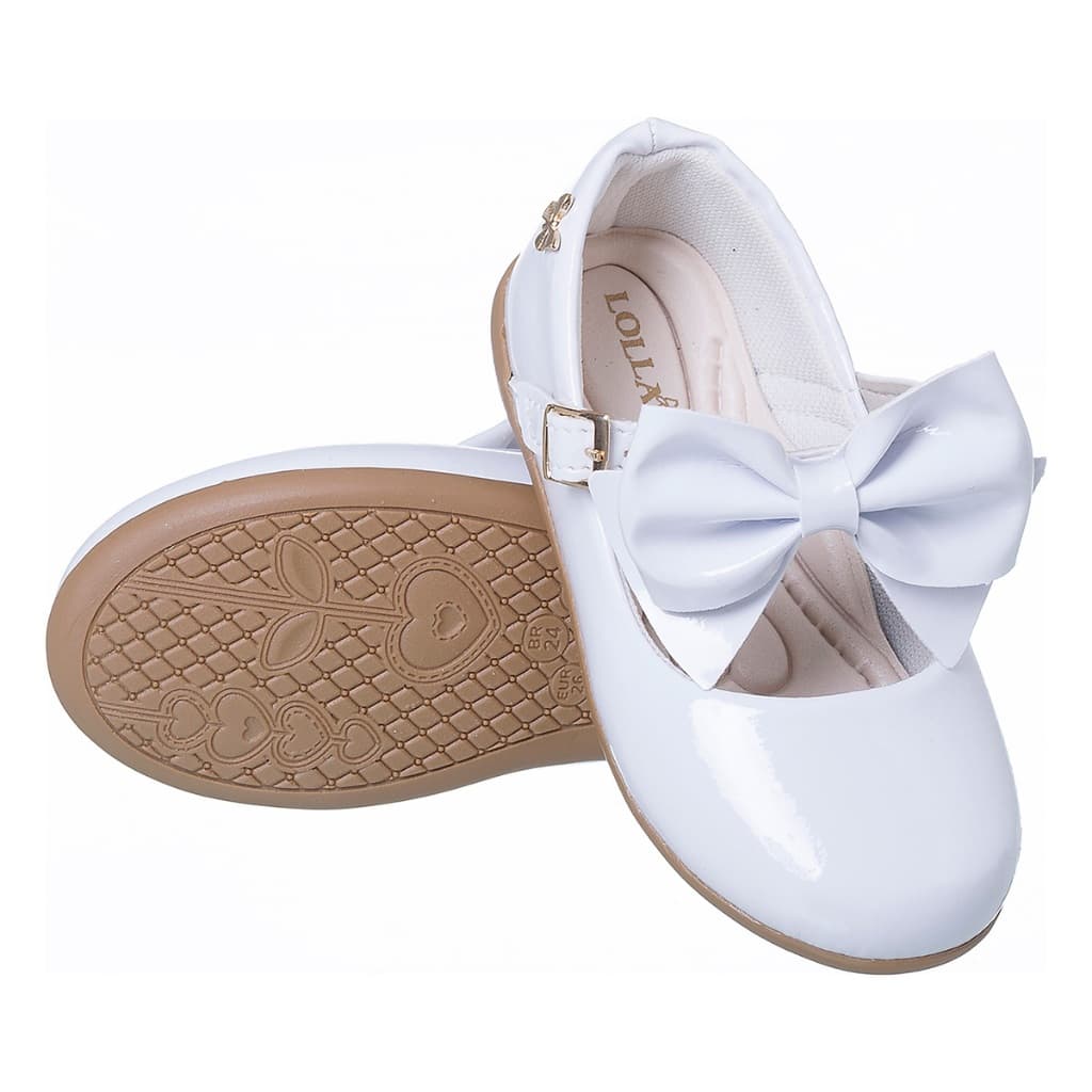 Sapatilha Infantil Menina Verniz Laço Grande 2 em 1 Removível Moda Blogueirinha Casual 20 ao 34