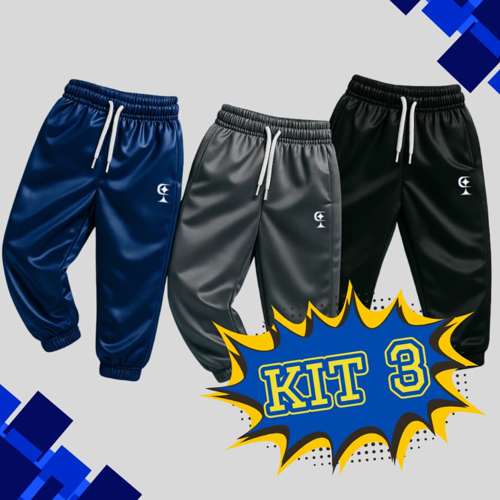 Kit 3 Calças Flaneladas Infantil Juvenil com Bolso | Conforto e Estilo do 10 ao 16