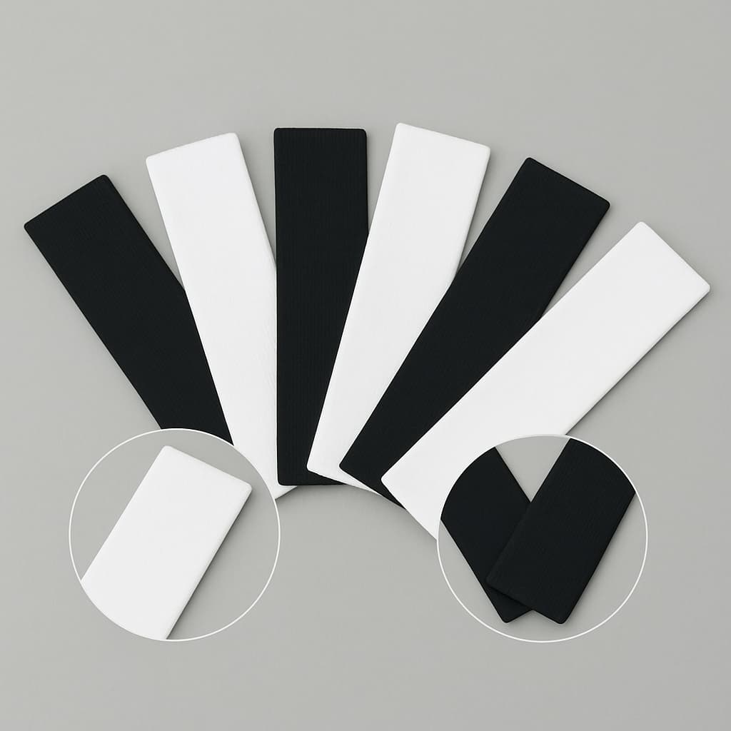 Kit de Faixas de Cabelo para Academia e Esportes - Cores Branco e Preto