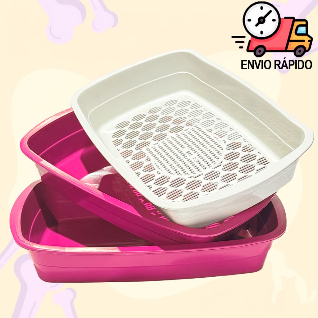 Caixa de Areia Para Gatos Banheira Higiênica Furba 3 Peças Com Bandeja Sanitária Peneira