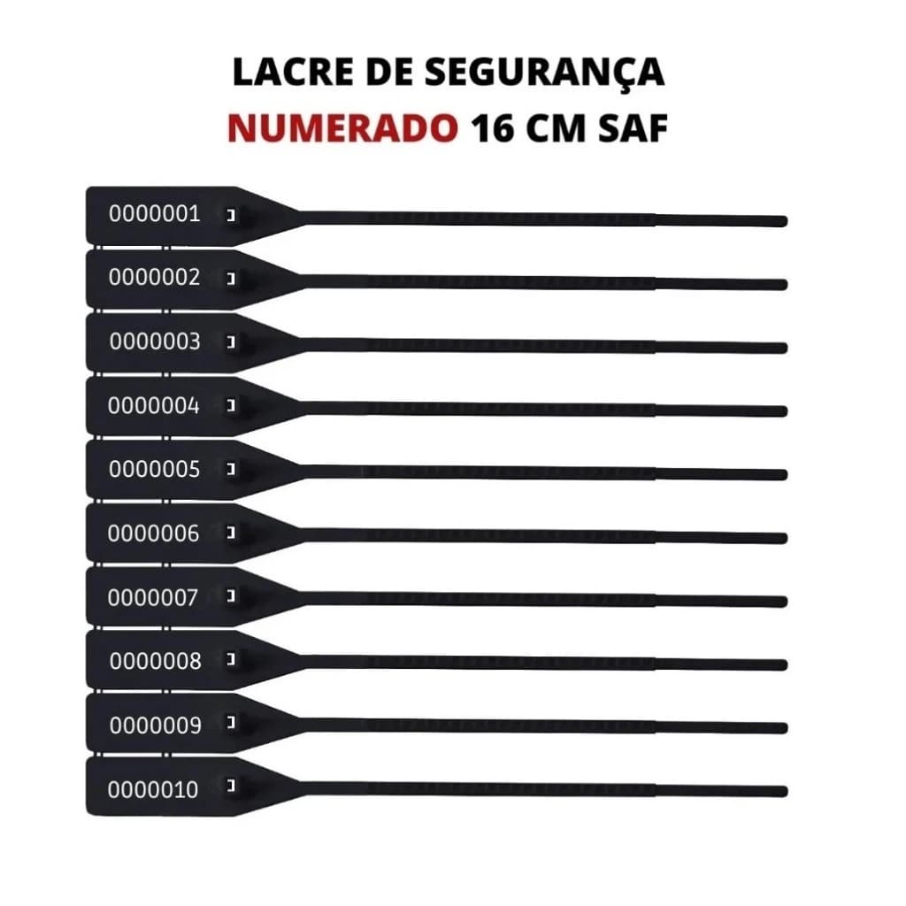 Lacre de Segurança para Malote Uso Hospitalar Malas Viagens Bagagens - 16 Cm Numerado