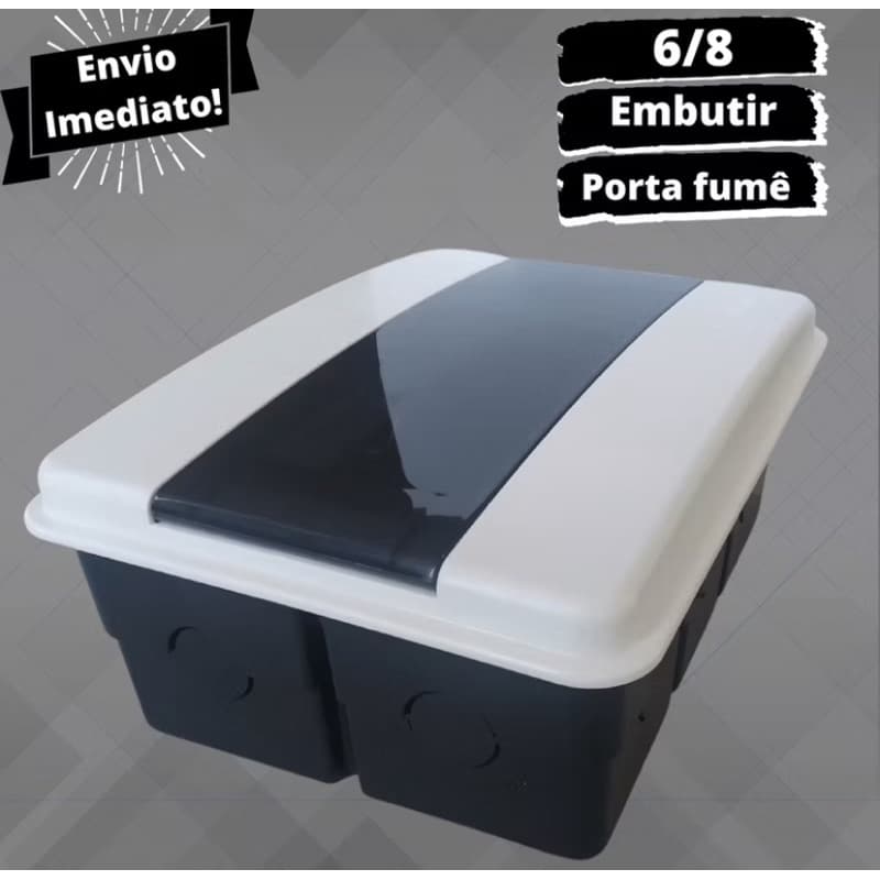 Quadro de Distribuição para 8 Disjuntores Tampa Fumê de Embutir com Suporte para barramento - 6 Disjuntores tipo NEMA