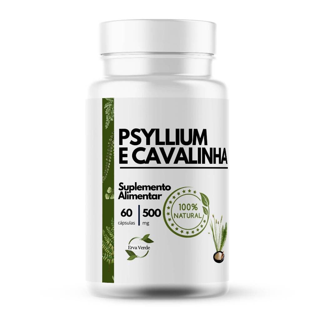 1 Frasco PSYLLIUM + CAVALINHA 100% Puro (60 cápsulas 500mg).