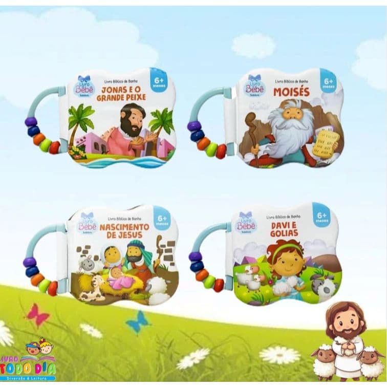 Livro Bíblico de Banho com chocalho Todolivro