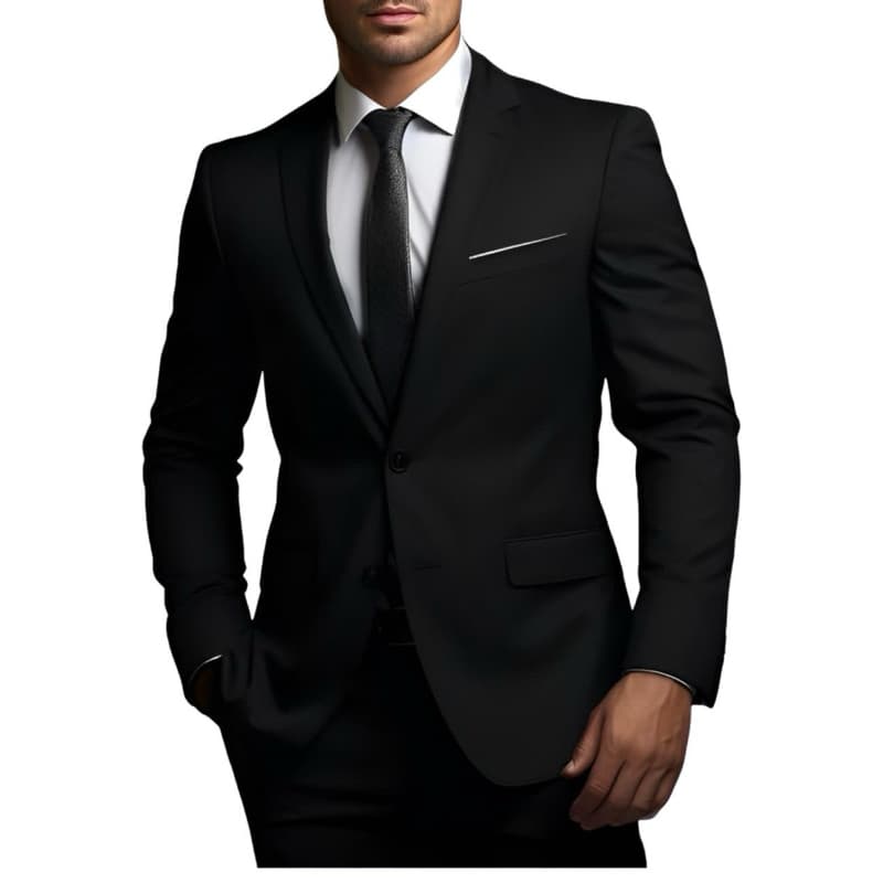 Terno Slim Oxford Premium Preto Masculino Paletó + Calça