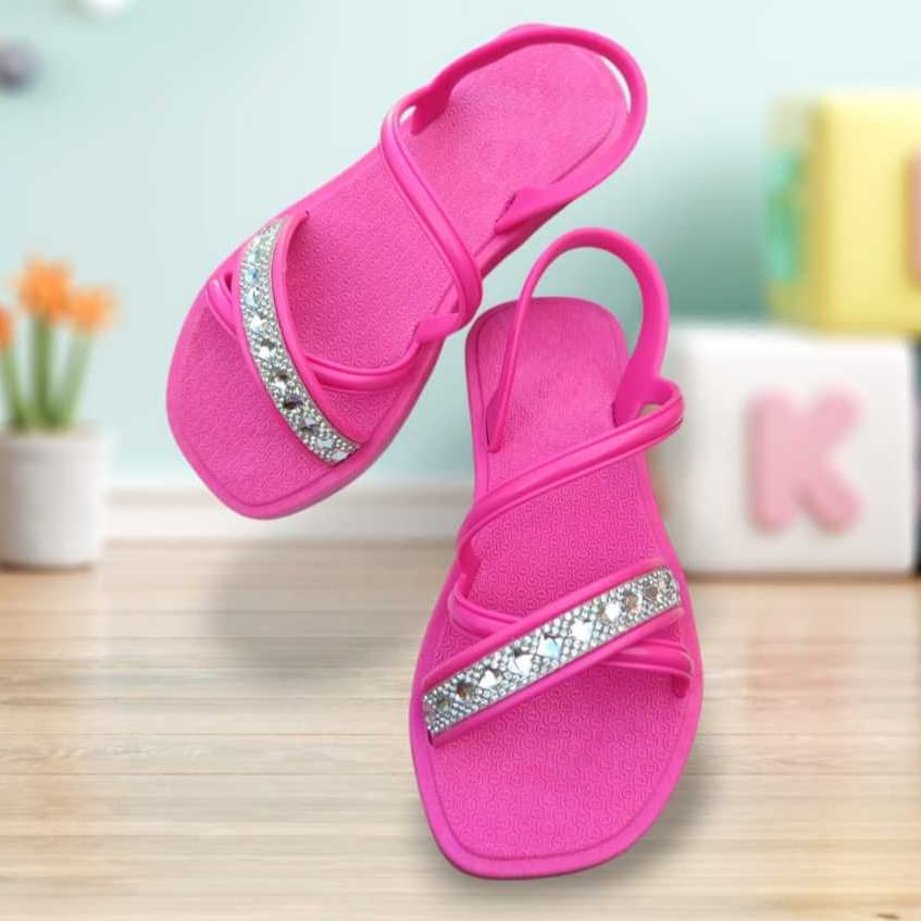 Sandália Infantil Festeja Rasteirinha Papete Com Brilho Strass