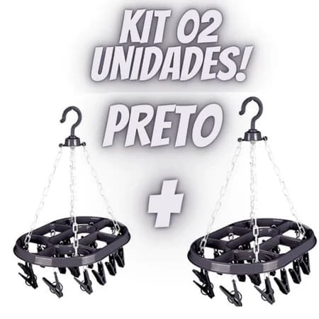 Kit 2 Varais de Roupa Íntima com 16 Prendedores Reforçados Para Calcinha Meia e Cueca Oval Prático
