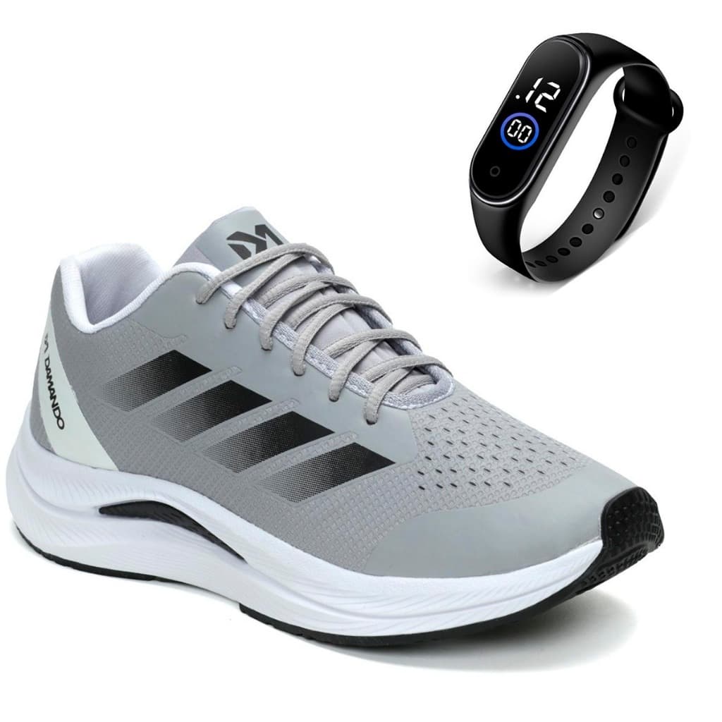 Kit Tênis Corrida Confortável várias cores + Relógio